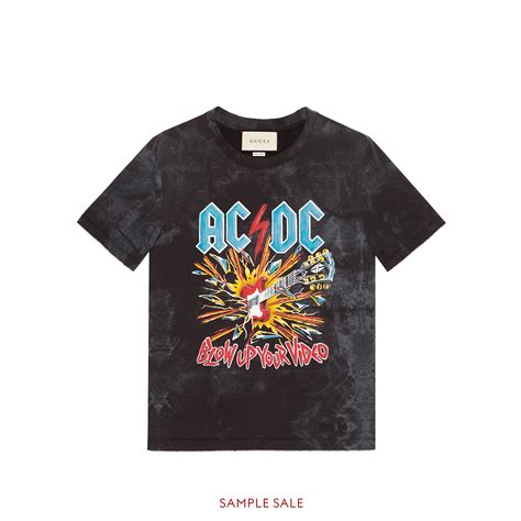 ac dc shirt gucci|Gucci AC/DC Graphic Print T.